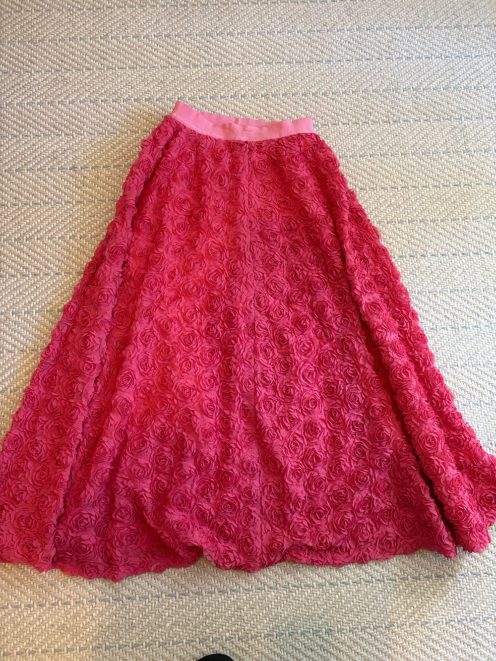 Maeve Hot Pink Rosette A-Line Maxi Skirt